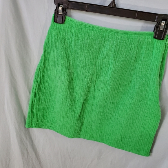 Prettylittlething Green Wrap Look Mini Skirt Size 4 - Picture 7 of 9
